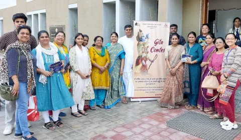 હરે કૃષ્ણ મંદિર ભાડજ દ્વારા આયોજિત ગીતા સ્પર્ધામાં 3000 થી વધુ સ્પર્ધકોએ ભાગ લીધો