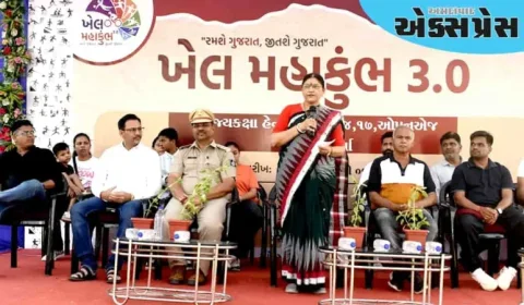 નર્મદા જિલ્લામાં ખેલ મહાકુંભ ૩.૦નો પ્રારંભ કરાવતા નાંદોદના ધારાસભ્યશ્રી ડો.દર્શનાબેન દેશમુખ