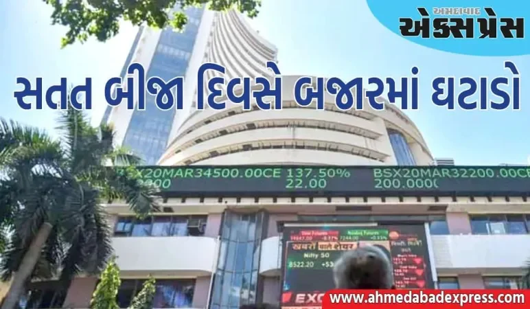 સતત બીજા દિવસે બજાર ઘટ્યું, સેન્સેક્સ ૧૩૯ અને નિફ્ટી ૪૧ પોઈન્ટ ઘટ્યા, આ શેરોમાં મોટો ઘટાડો