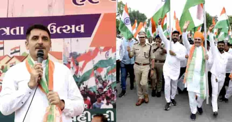 થરાદમાં ભવ્ય તિરંગા યાત્રા: શંકરભાઈ ચૌધરીની ઉપસ્થિતિમાં દેશભક્તિનો માહોલ