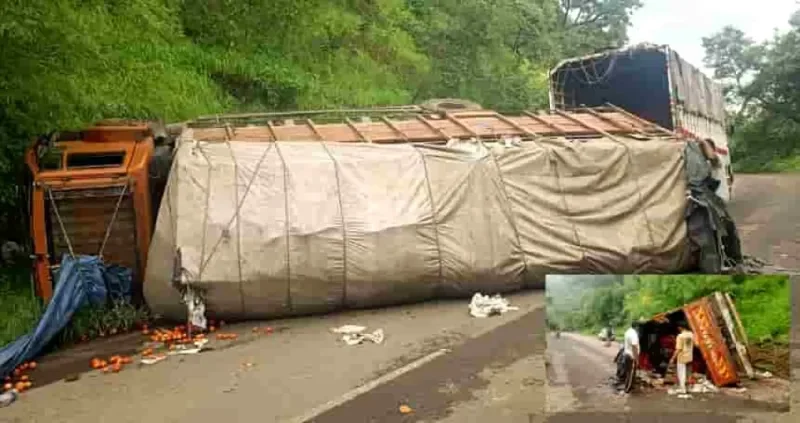 સાપુતારા ઘાટમાં ભયાનક અકસ્માત: ટામેટા ભરેલ ટેમ્પો પલ્ટી, લાખોનું નુકસાન અને ચમત્કારિક બચાવ!