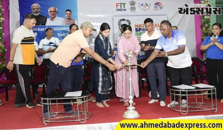 મેજર ધ્યાનચંદજી જન્મજયંતિ નિમિત્તે નર્મદા જિલ્લામાં રાષ્ટ્રીય ખેલ દિવસની ભવ્ય ઉજવણી