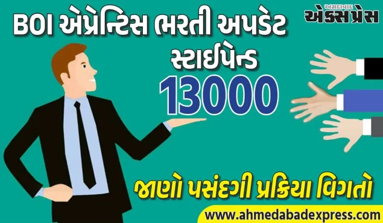 BOI એપ્રેન્ટિસ રિક્રુટમેન્ટ, પગાર ₹13,000 મળશે – અરજી ફી અને છેલ્લી તારીખ જાણો