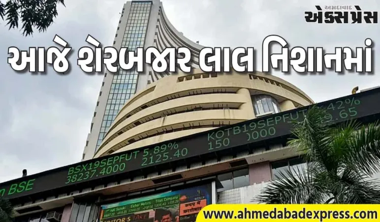 શેરબજાર ઘટાડો: સેન્સેક્સ 322 પોઈન્ટ ઘટ્યો, નિફ્ટી 78 પોઈન્ટ ડાઉન