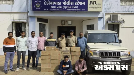 નર્મદા પોલીસની મોટી સફળતા: સામોટ પાસે બોલેરોમાંથી 5.56 લાખનો દારૂ ઝડપાયો, 2 ની ધરપકડ