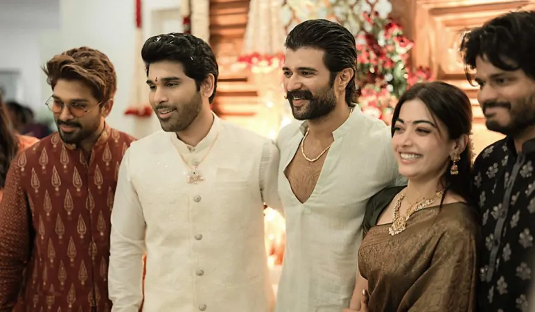 ધમાકેદાર શરૂઆત: અલ્લુ સિરીશના લગ્ન પૂર્વેની વિધિમાં ઉમટ્યું ટોલીવુડ; નવપરિણીત રશ્મિકા-વિજય અને અલ્લુ અર્જુનનો જોવા મળ્યો રોયલ લુક