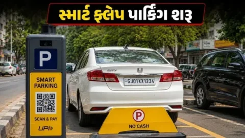 સ્ટેડિયમથી પંચવટી સુધી સીજી રોડ પર ફ્લૅપ પાર્કિંગ શરૂ, પહેલી પાંચ મિનિટ મફત